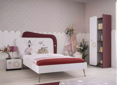 Mädchen Bett Kinder Schlafzimmer Möbel Weißes Kinderbett Holzgestell